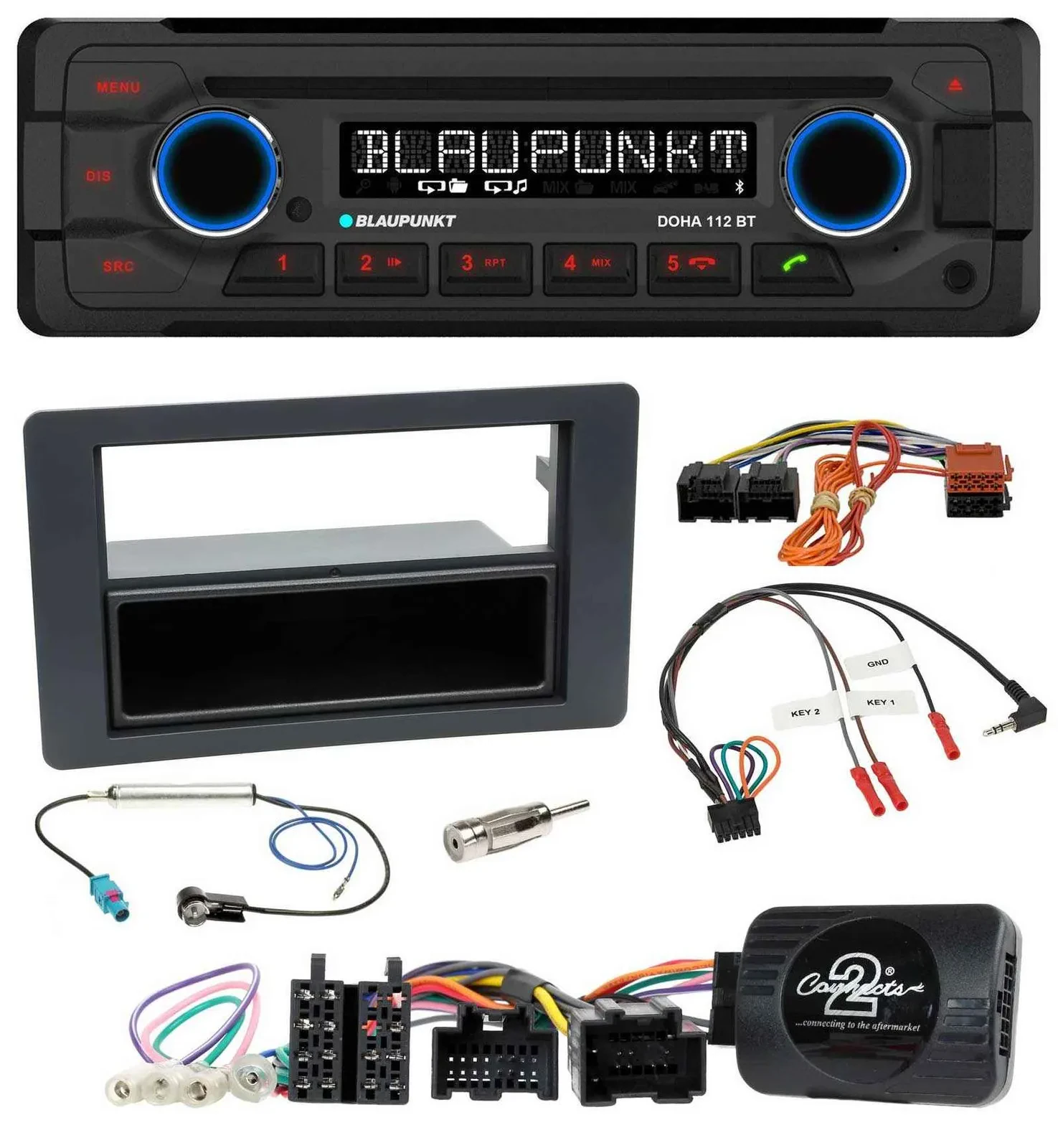 Blaupunkt Lenkrad MP3 CD Bluetooth USB Autoradio für Saab 9-5 YS3E Facelift 2005
