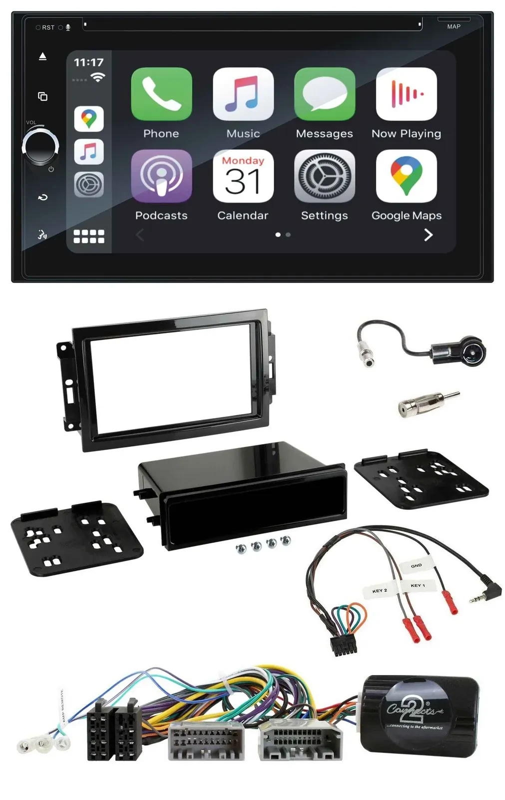 Blaupunkt 2DIN Bluetooth DAB USB DVD Lenkrad Autoradio für Dodge Jeep
