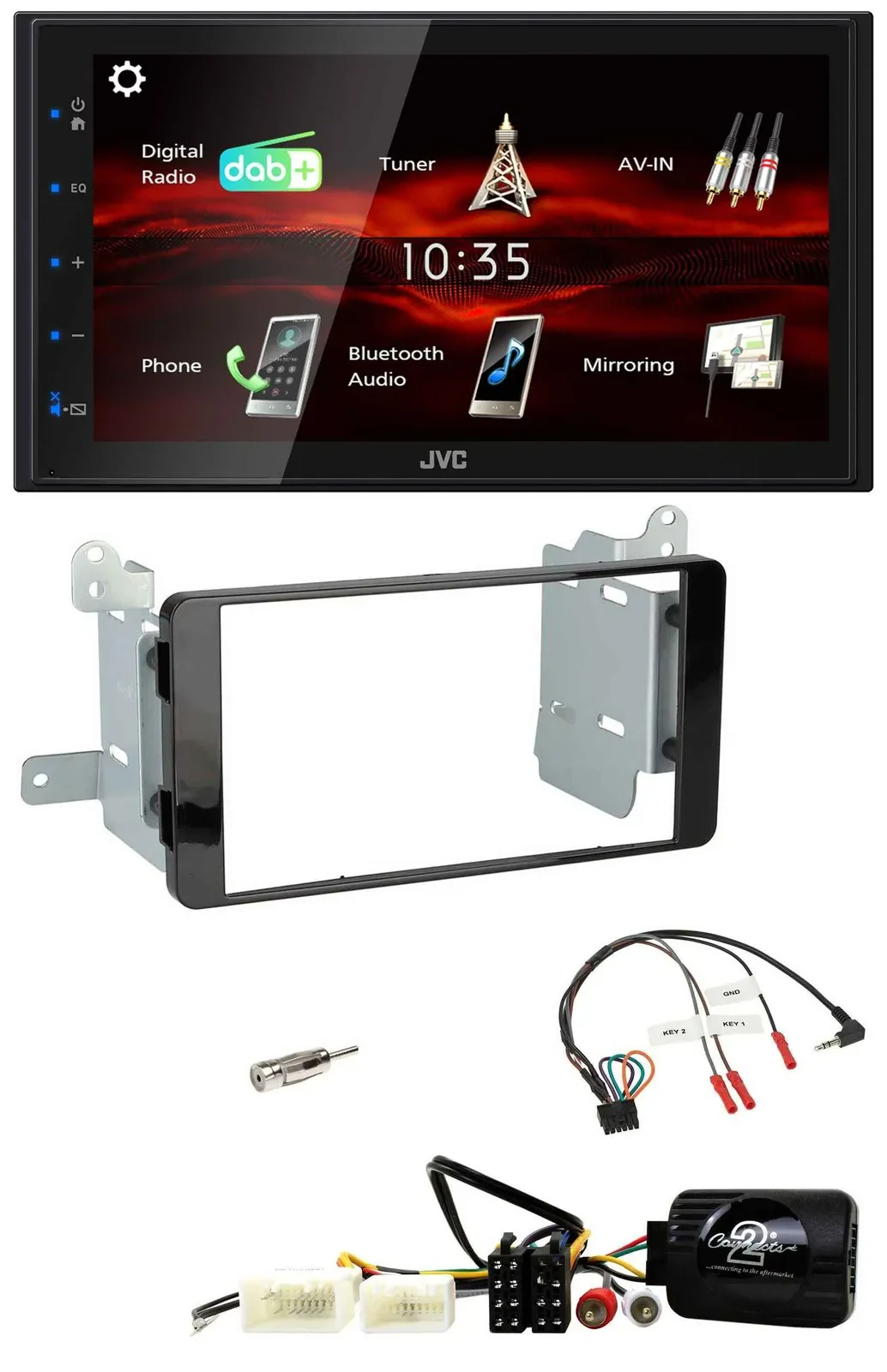 JVC USB Bluetooth Lenkrad DAB 2DIN Autoradio für Mitsubishi L200 ab 10/2015