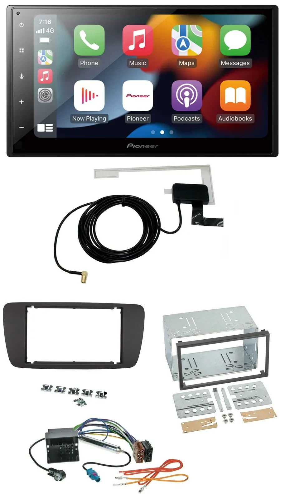 Автомагнитола для Seat Ibiza Pioneer 2 DIN MP3 USB Bluetooth DAB черный