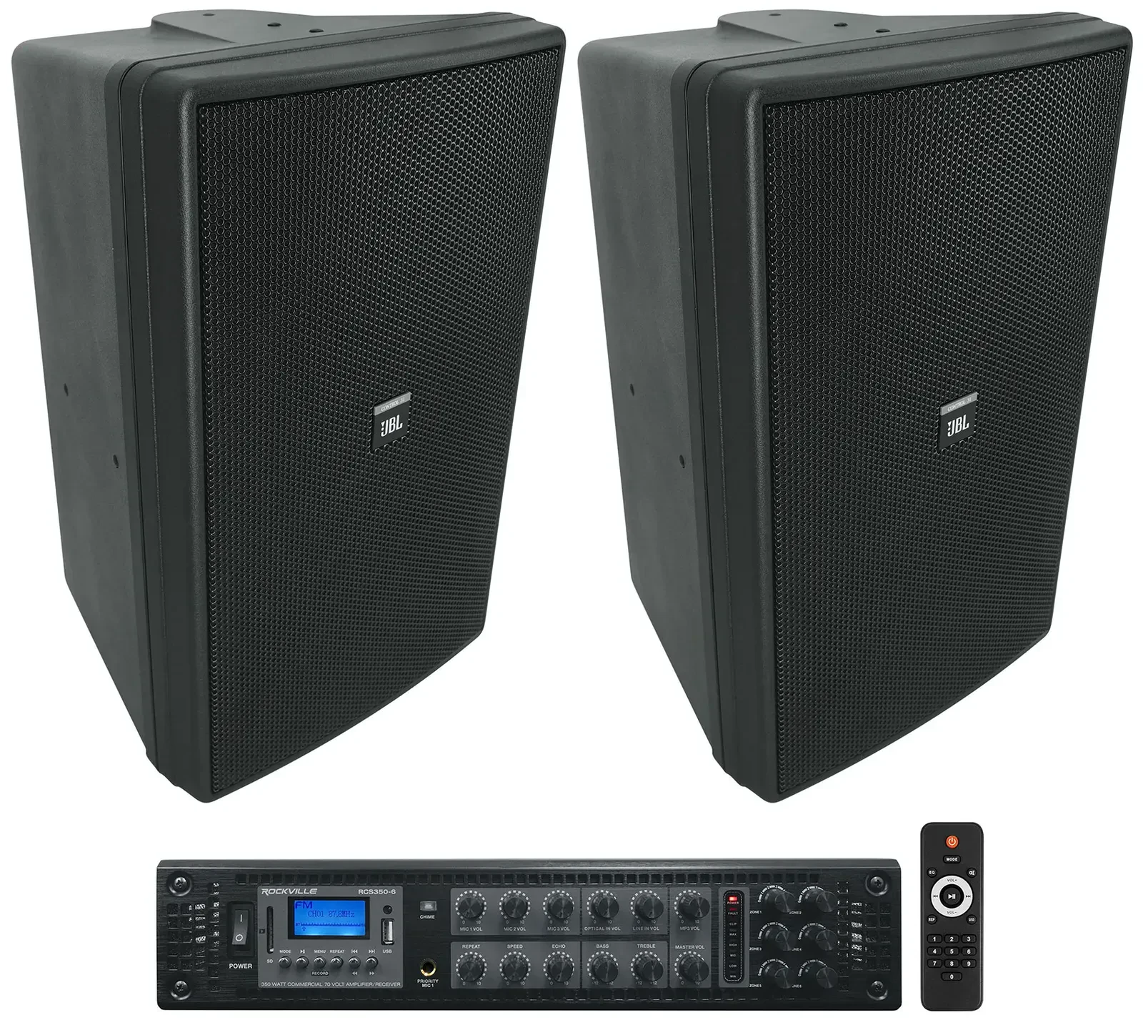 Настенная акустика JBL Control 31 Black с усилителем (пара)