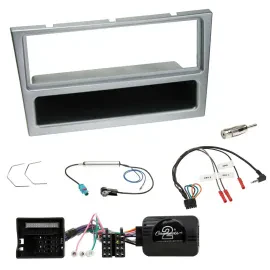 Einbauset Lenkradadapter DIN Autoradio für Opel Corsa C Tigra Meriva silber