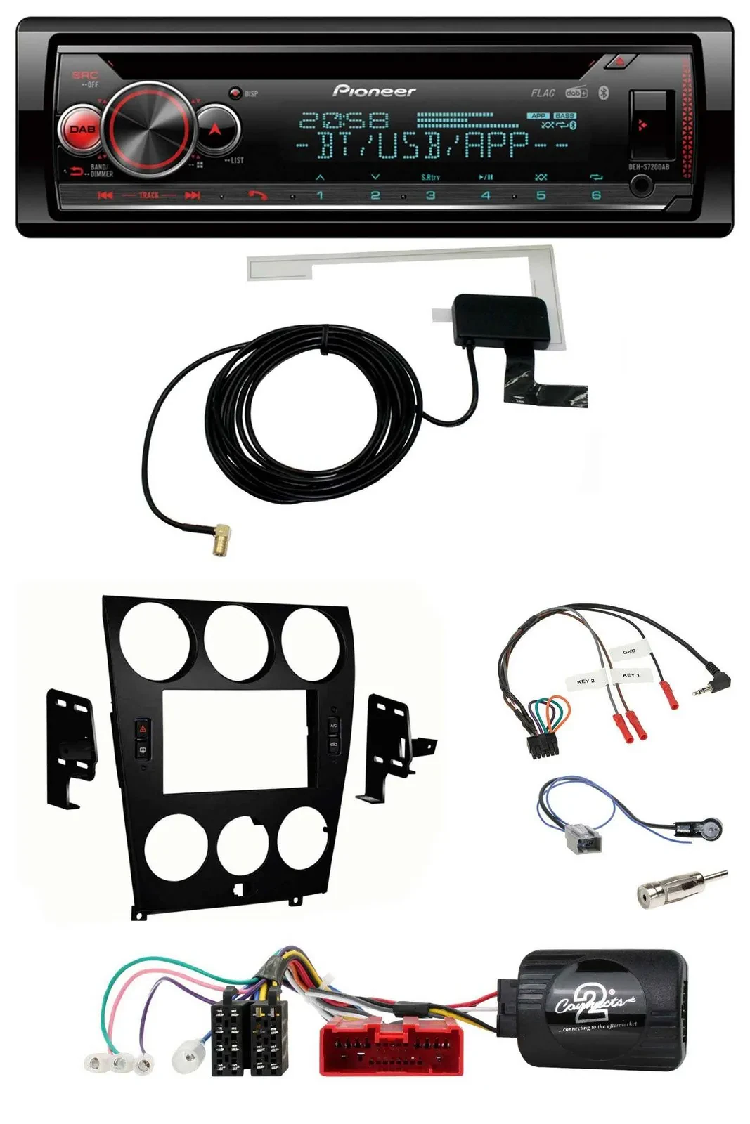 Pioneer DAB CD Lenkrad USB Bluetooth Autoradio für Mazda 6 (2006-2008)