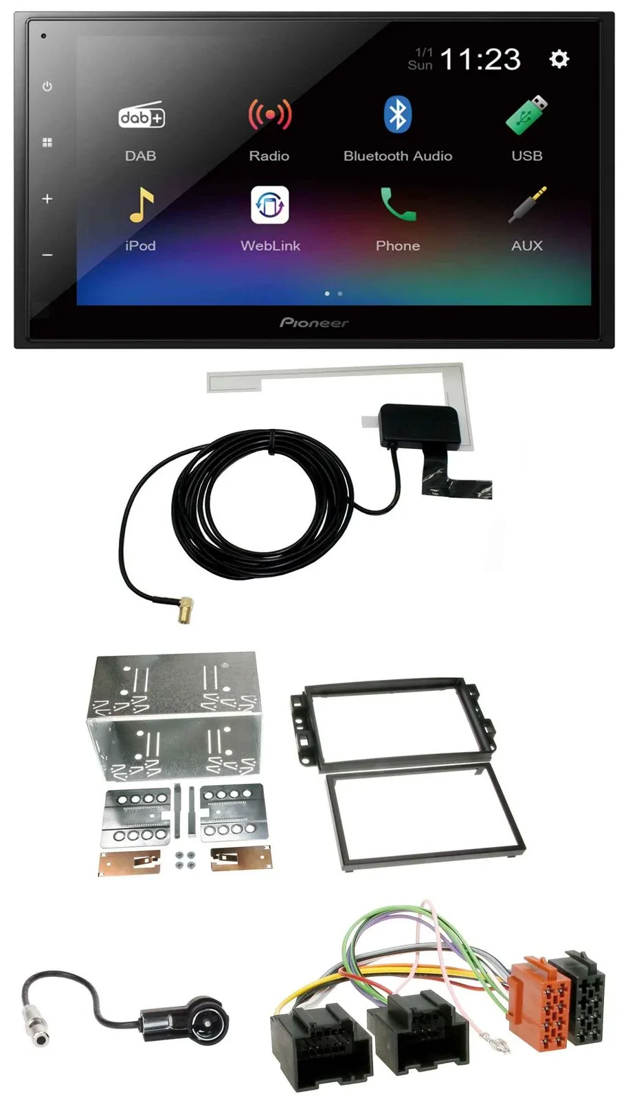 Pioneer DAB MP3 Bluetooth 2DIN USB Autoradio für Chevrolet Aveo Epica Captiva 06