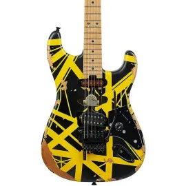 EVH Striped Series Frankenstein Frankie Electric Guitar - Aged Black and Yellow