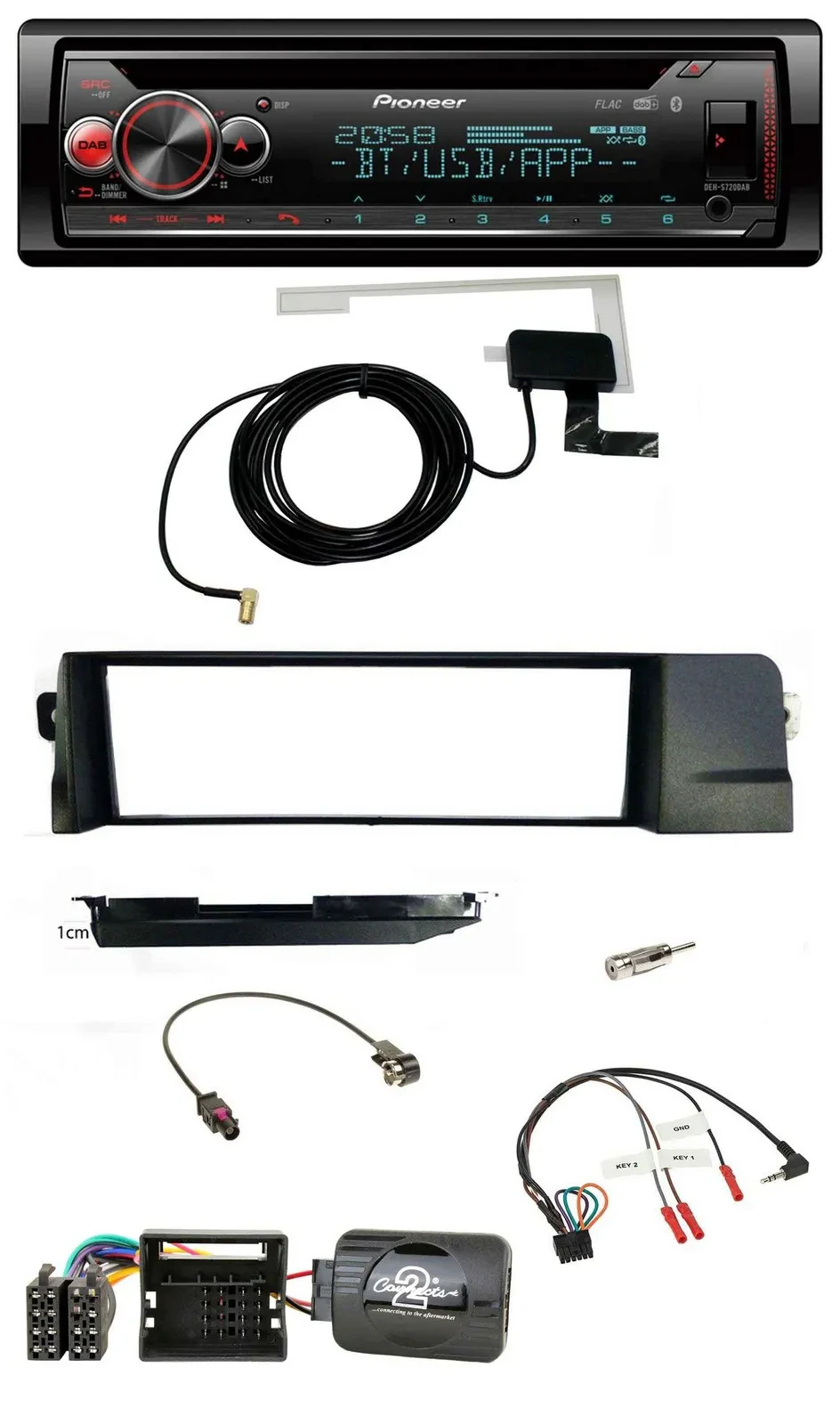 Автомагнитола для BMW 3 Series E46 (2001–2007) Pioneer CD, DAB, USB, Bluetooth, совместимая с кнопками на руле