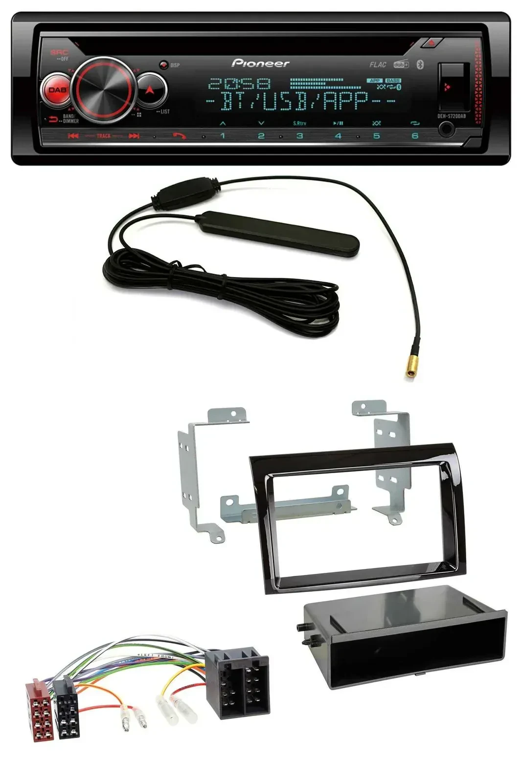 Автомагнитола Pioneer USB DAB MP3 Bluetooth CD для Fiat Ducato (2006-2010) черный Piano Black