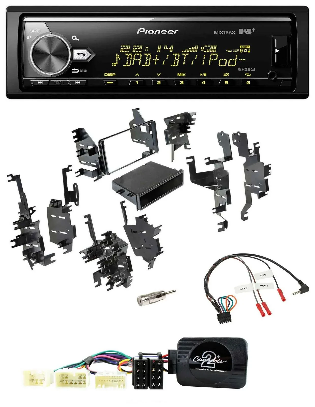 Автомагнитола для Toyota FJ (с 2007) Pioneer Bluetooth, USB, DAB