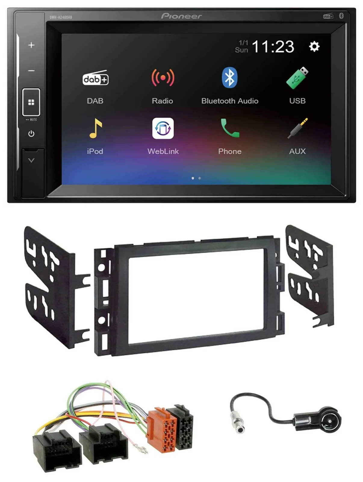 Автомагнитола Pioneer 2-DIN DAB, MP3, Bluetooth, USB для Chevrolet Equinox/Impala/Monte Carlo