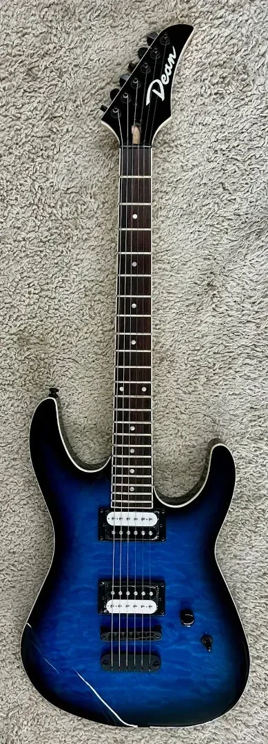 Dean MDX Electric Guitar, Quilt Maple, Trans Blue Burst Finish, Model MDX QM TBB