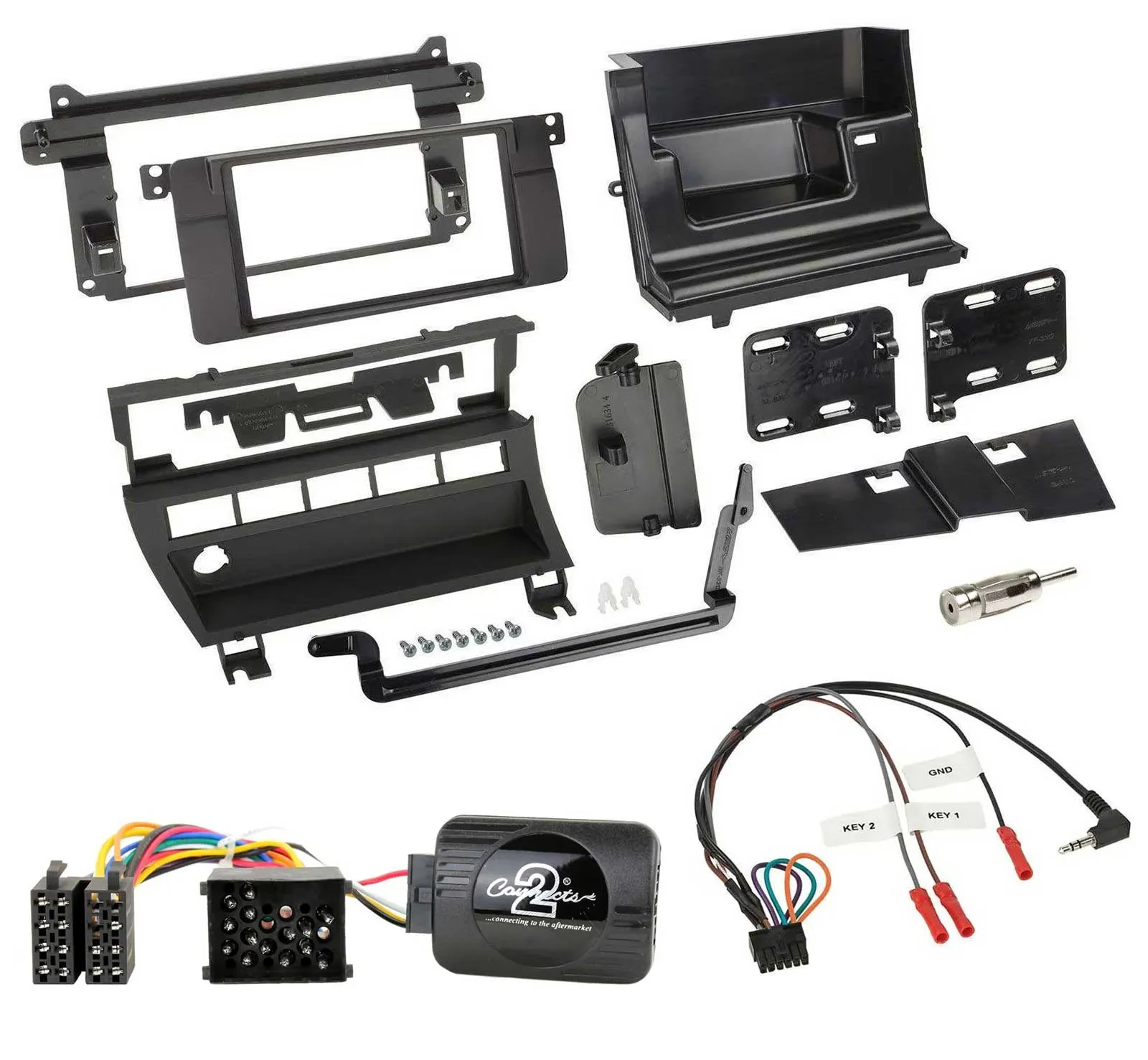 Radioset Lenkradadapter Doppel DIN Autoradio für BMW 3er 1999-2006 5 Schalteröff