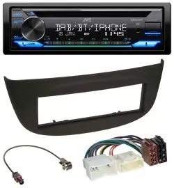 JVC Bluetooth MP3 USB DAB CD Autoradio für Renault Twingo ab 2012 schwarz