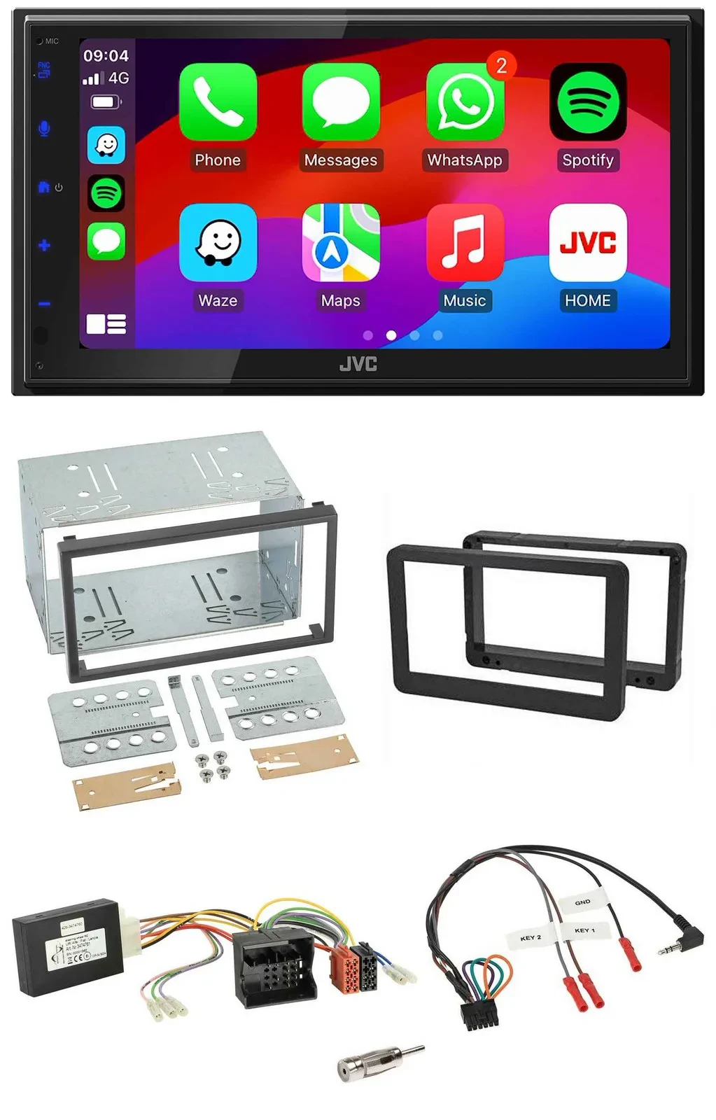 JVC Bluetooth USB Lenkrad 2DIN DAB Autoradio für Alfa Romeo Brera 159 Spider Nav
