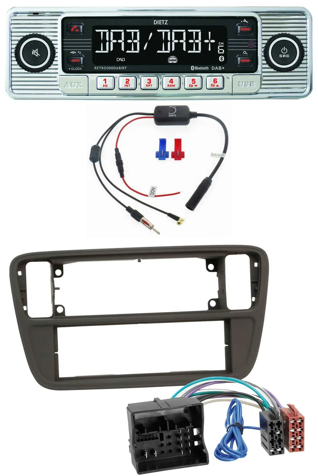 Dietz DAB USB MP3 Bluetooth Autoradio für Seat Mii (ab 2011)