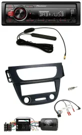 Автомагнитола для Renault Megane III Pioneer MP3/DAB, 1-DIN, USB, совместима с кнопками на руле, черная