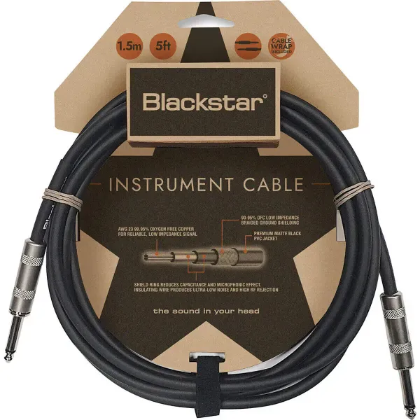 Инструментальный кабель Blackstar BSCABLESTD5FTSS Standard Black 1.5 м