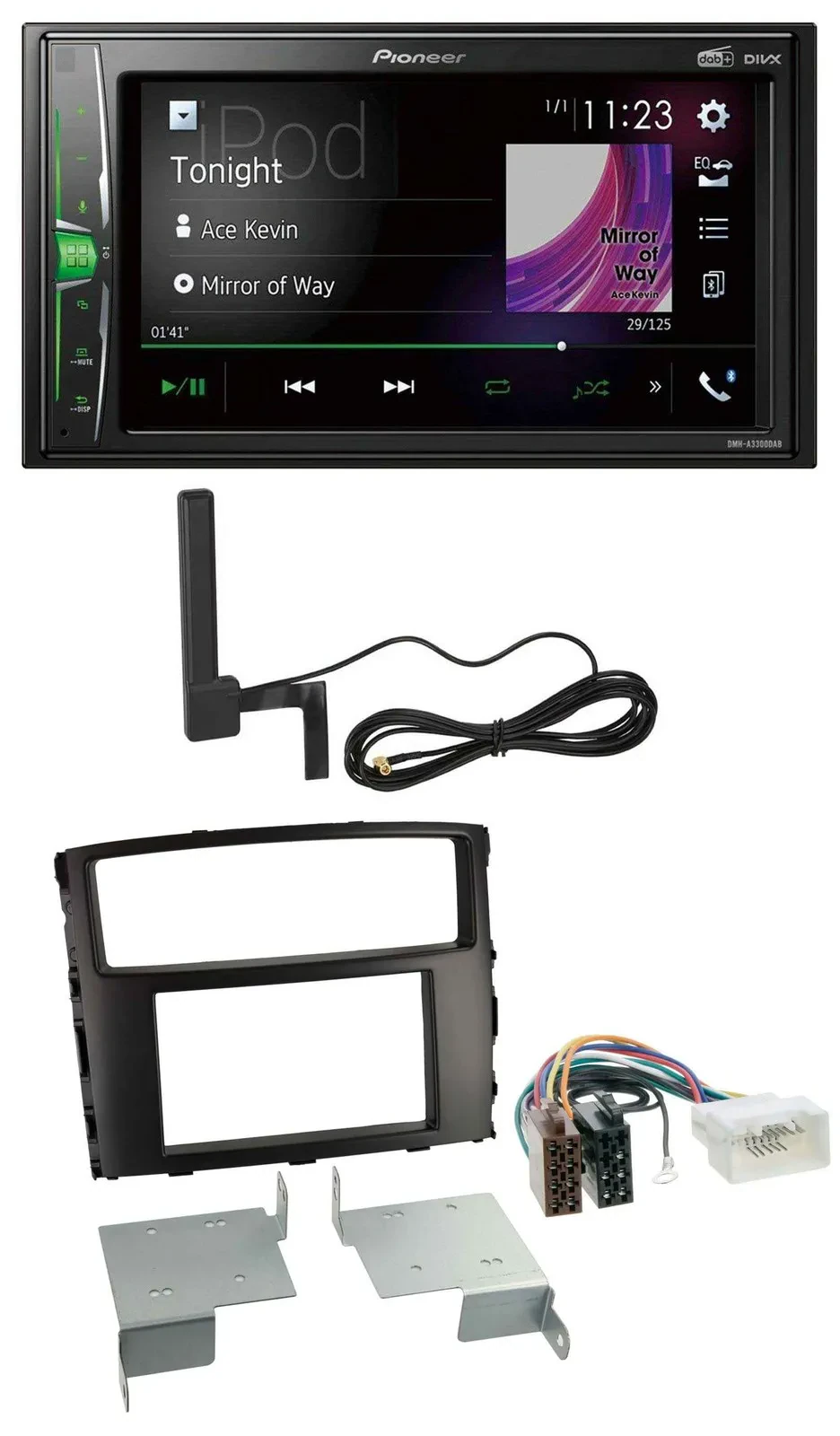 Pioneer MP3 DAB AUX 2DIN Bluetooth Autoradio für Mitsubishi Pajero Shogun ab 14