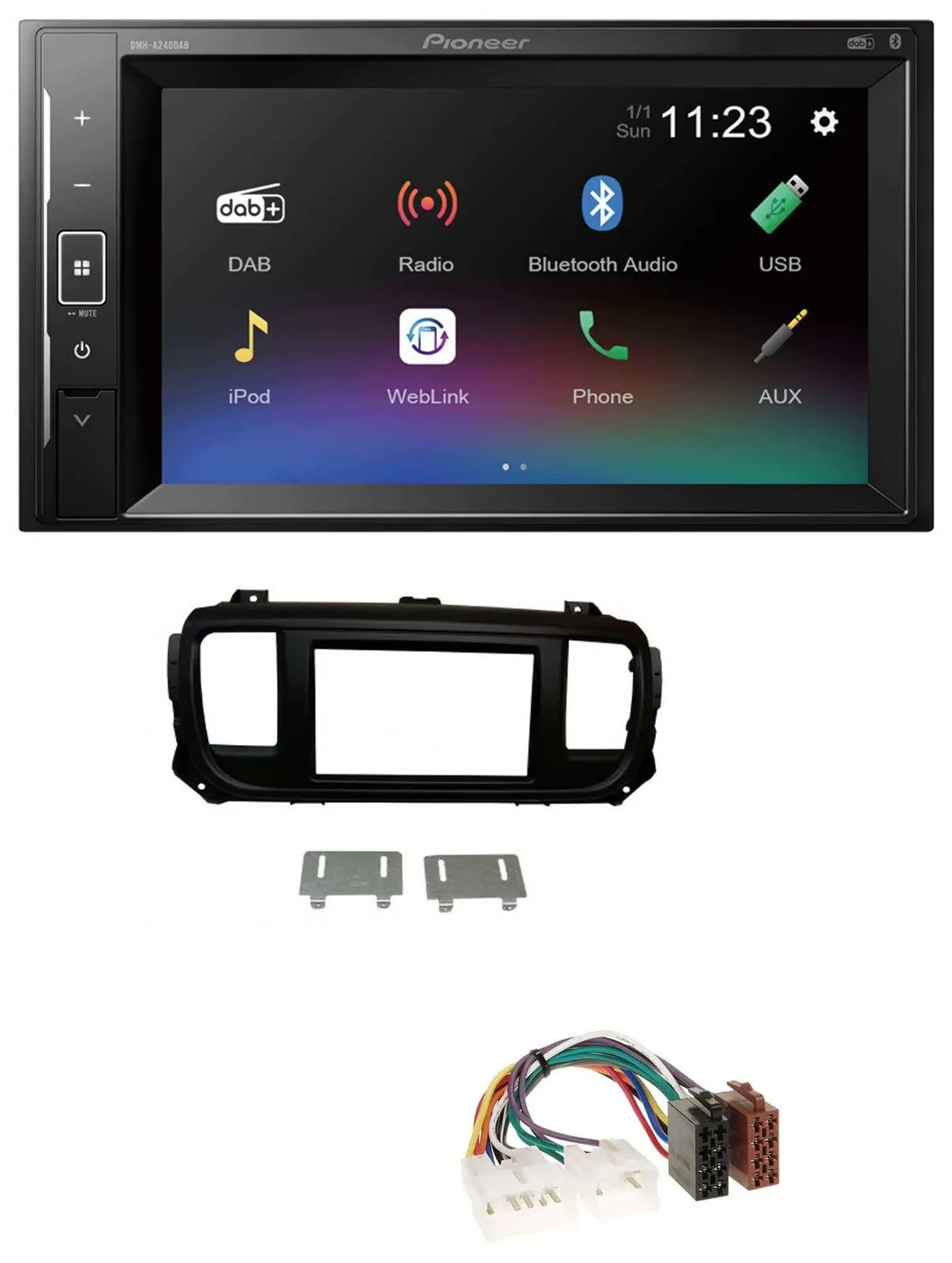 Pioneer DAB MP3 2DIN Bluetooth USB Autoradio für Toyota Proace Verso ab 2016