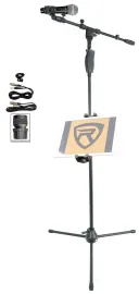 Rockville Microphone+Quick Release Tripod Mic Stand+Smartphone/Tablet/iPad Mount