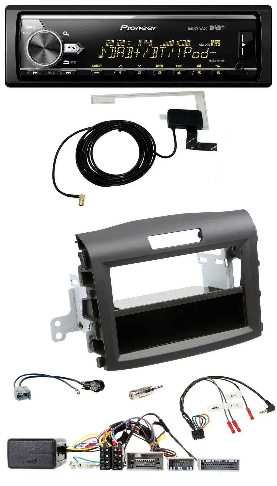 Автомагнитола Pioneer Bluetooth DAB USB для Honda CR-V (с 2013) черный