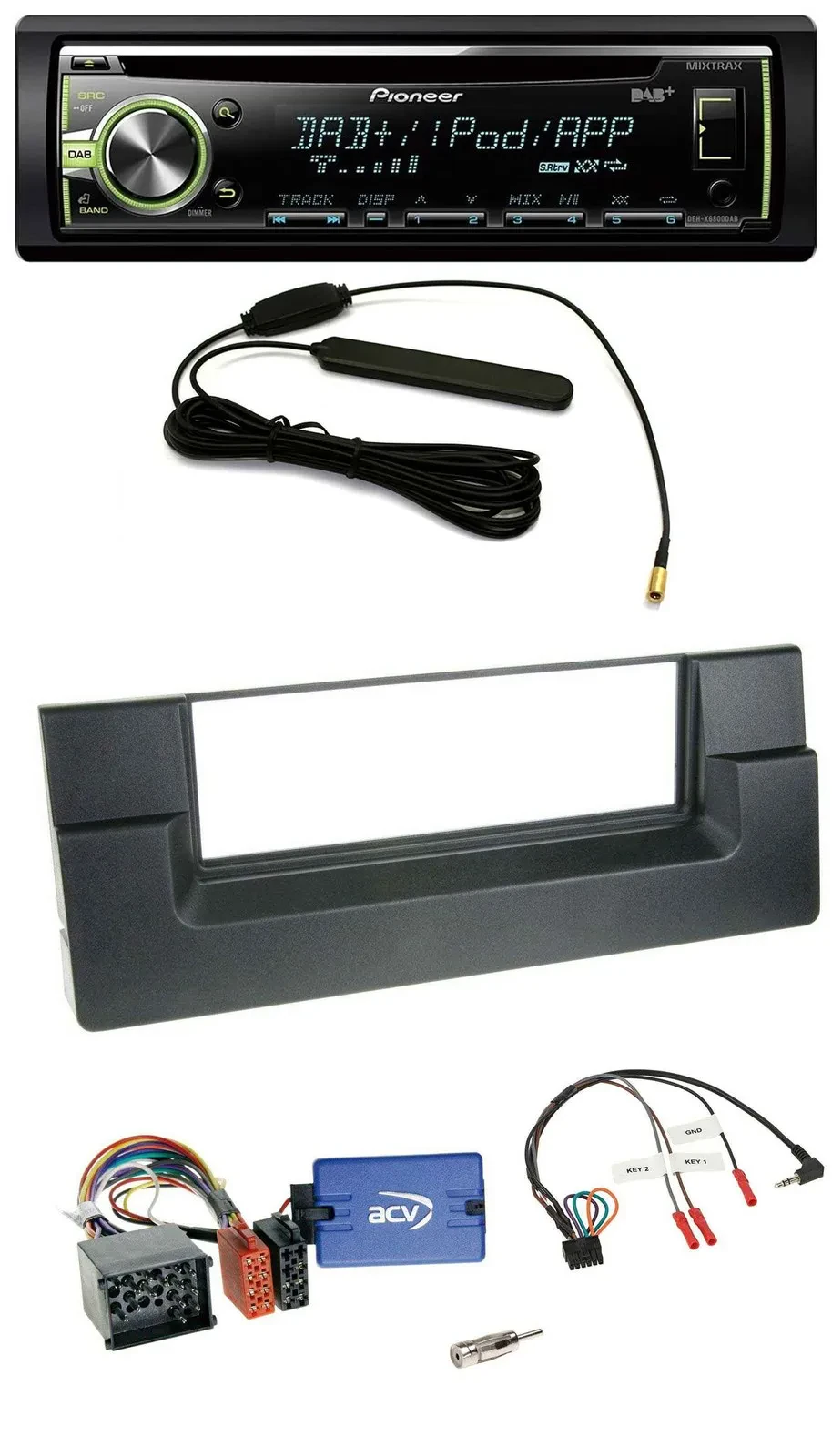 Автомагнитола для BMW 5 Series E39 (1996–2001) Pioneer CD MP3 USB DAB с поддержкой кнопок на руле