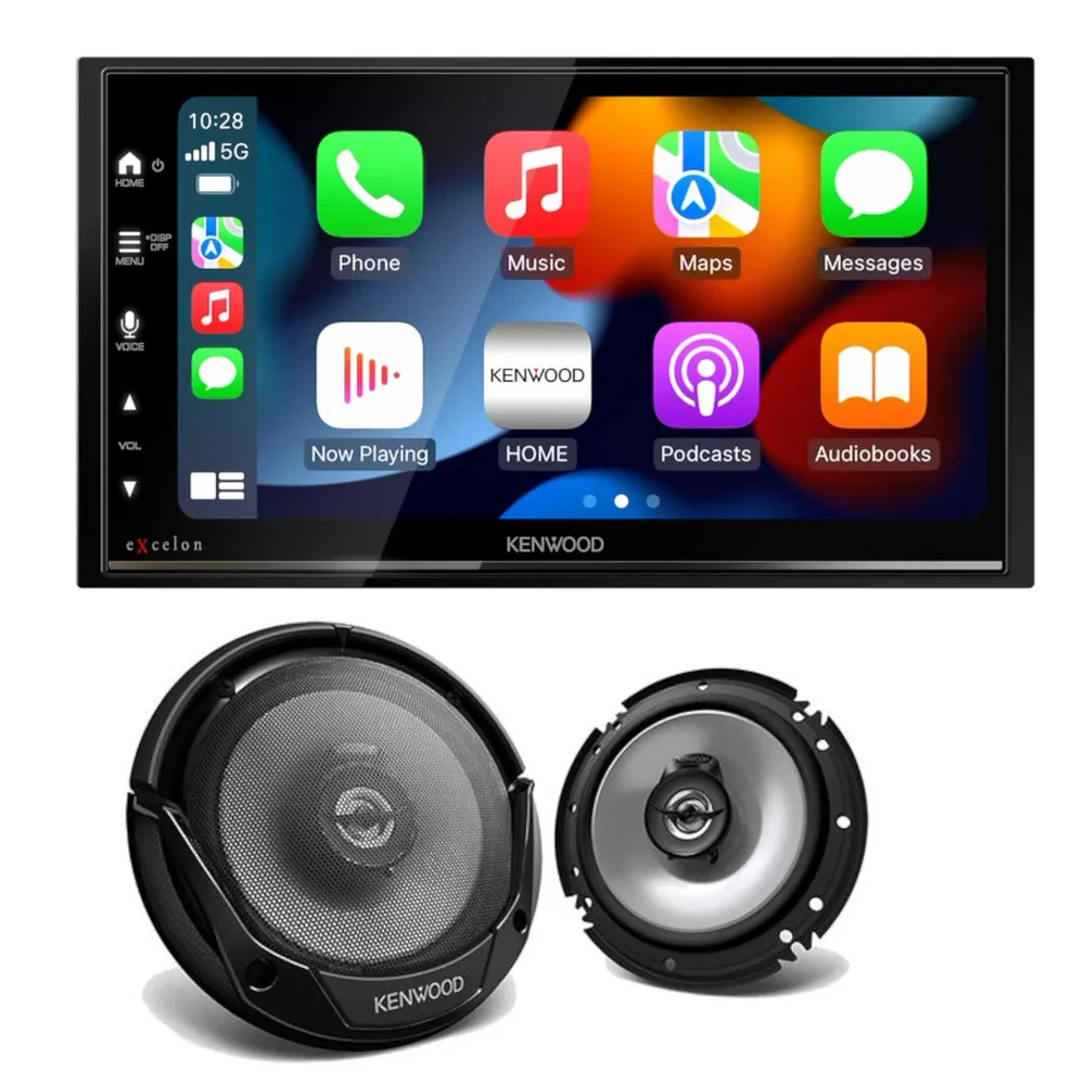Автомагнитола Kenwood DMX709S 6.8" с коаксиальными автомобильными динамиками 6.5" (набор, пара)
