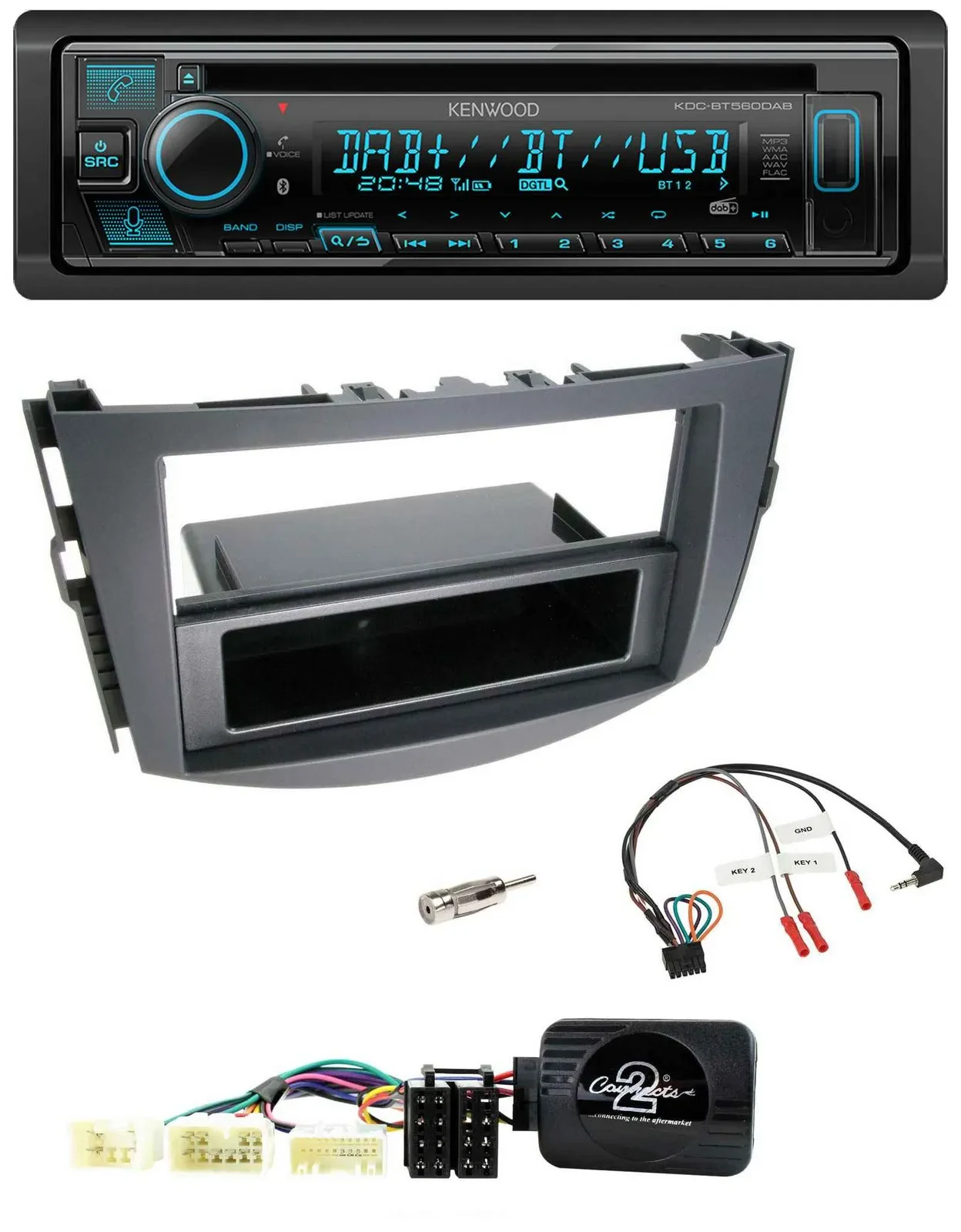 Kenwood Bluetooth DAB CD Lenkrad USB Autoradio für Toyota RAV-4 2006-2011