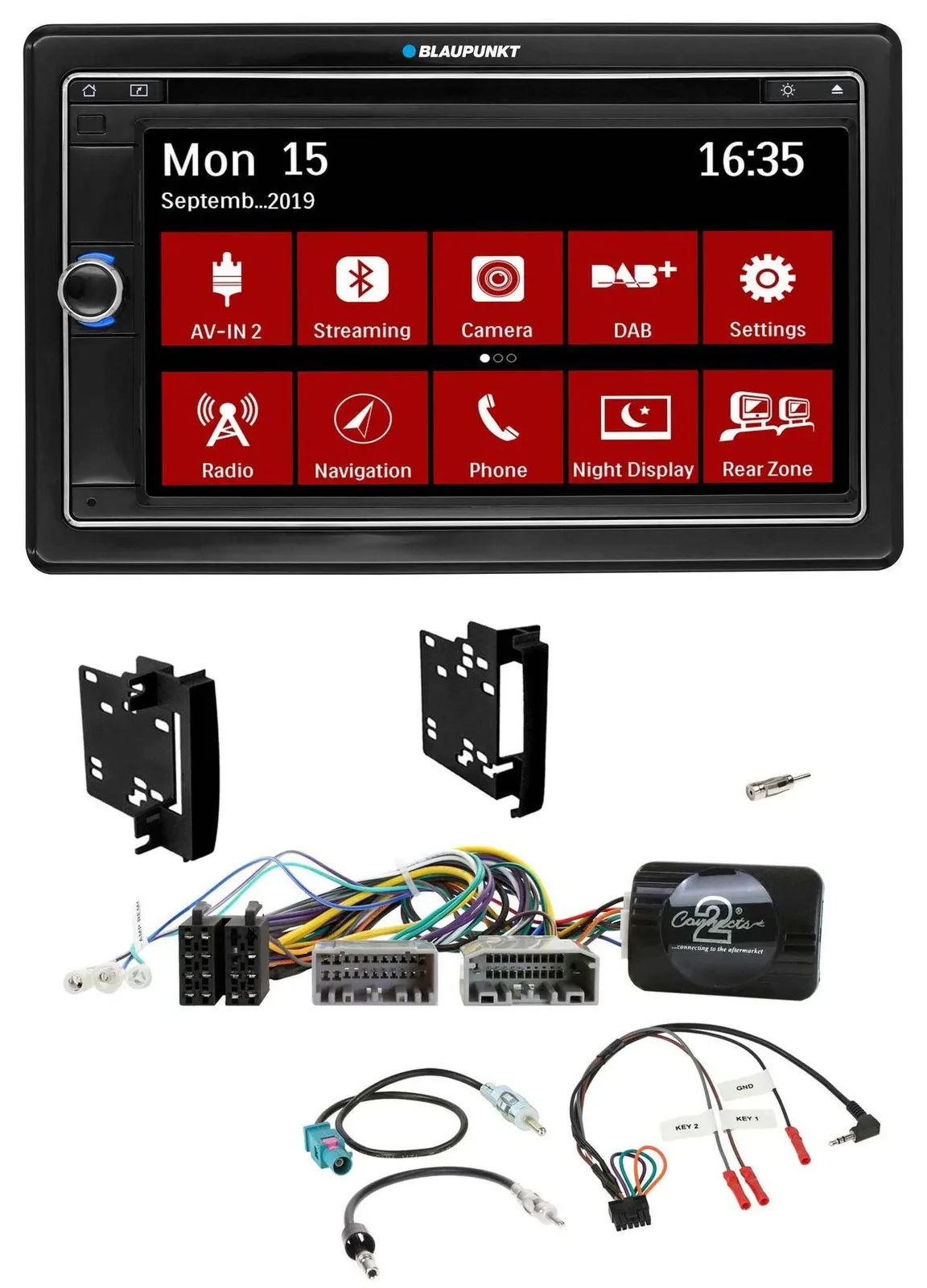 Blaupunkt 2DIN USB DAB Lenkrad Bluetooth TMC Navigation für Chrysler Dodge Jeep