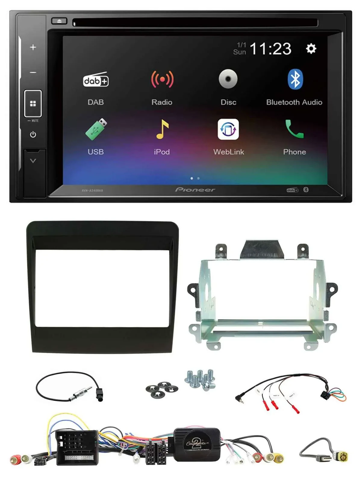 Автомагнитола для Porsche 911 Pioneer 2DIN, Bluetooth, USB, DAB, DVD