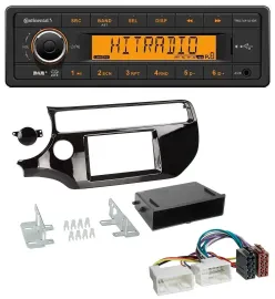 Continental 1DIN DAB MP3 AUX USB Autoradio für Kia Rio UB ab 2015 piano-schwarz
