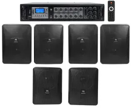 JBL Restaurant/Bar/Cafe Kit 6-Zone Amp+4) Control 28-1+2) Control 25-1 Speakers