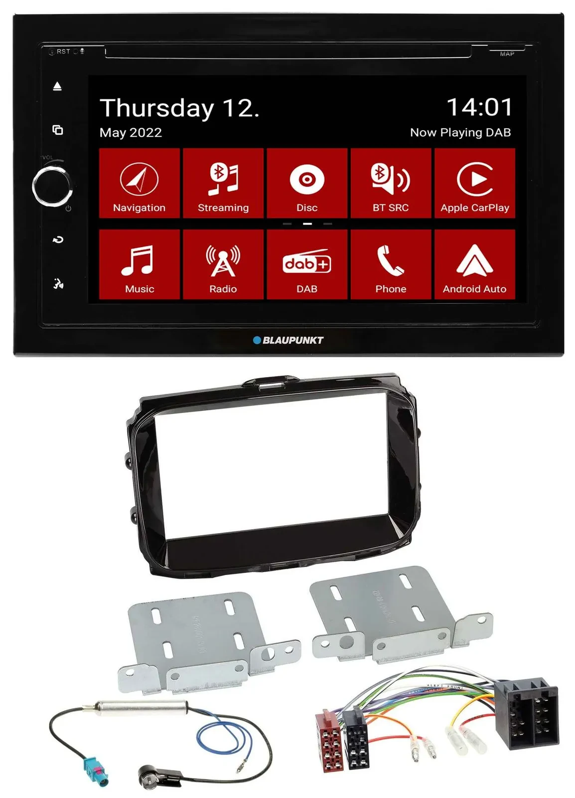 Blaupunkt MP3 DVD Bluetooth DAB 2DIN USB Autoradio für Alfa Romeo ISO ab 2013 pi