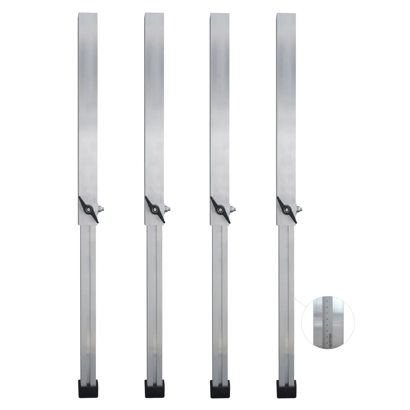 ALU-STAGE Teleskopfüße Eco, 4x Bühnenfüße 40-60cm, Innen/Außen, rutschfest