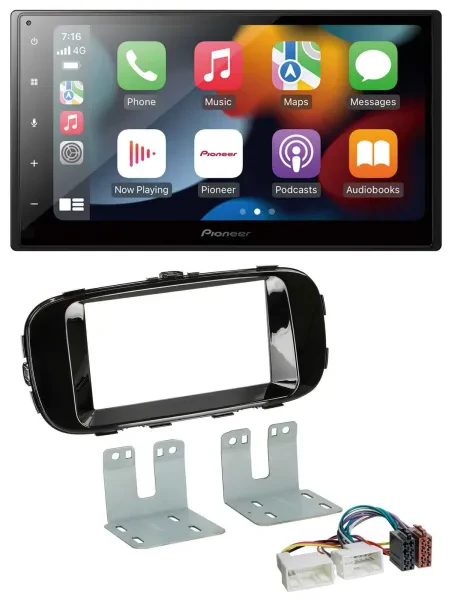 Pioneer DAB Bluetooth 2DIN USB MP3 Autoradio für Kia Soul PS ab 14 piano-schwarz