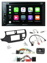 Pioneer Lenkrad USB DVD Bluetooth DAB 2DIN Autoradio für Kia Rio UB 11-15 schwar