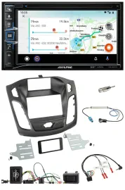 Автомагнитола Alpine 2DIN Bluetooth, USB, DAB, навигация для Ford Focus 2011–2014