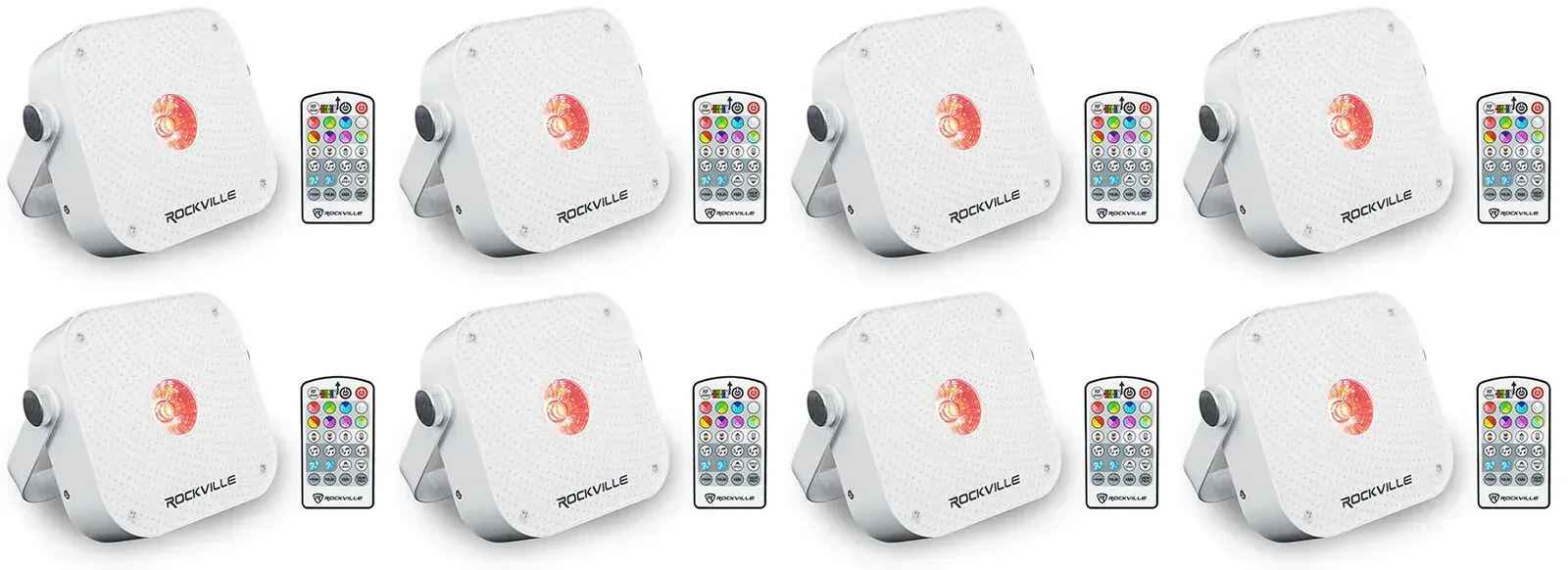 Светодиодный прибор Rockville MINI RF1 V3 White (8 штук)