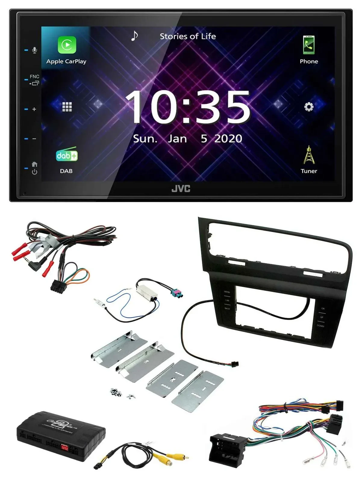 JVC DAB 2DIN Lenkrad Bluetooth USB Autoradio für VW Golf VII 7 2012-2018 Infoada