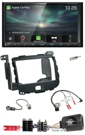 Kenwood Bluetooth USB 2DIN Lenkrad TMC DAB Navigation für Hyundai i10 09-13 Rubb