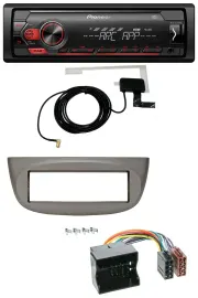 Автомагнитола Pioneer 1-DIN USB DAB MP3 AUX для Renault Twingo (2007–2014) бежево-серая