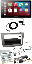 Автомагнитола 2DIN Pioneer USB Bluetooth DAB для Alfa Romeo Mito, серебристая