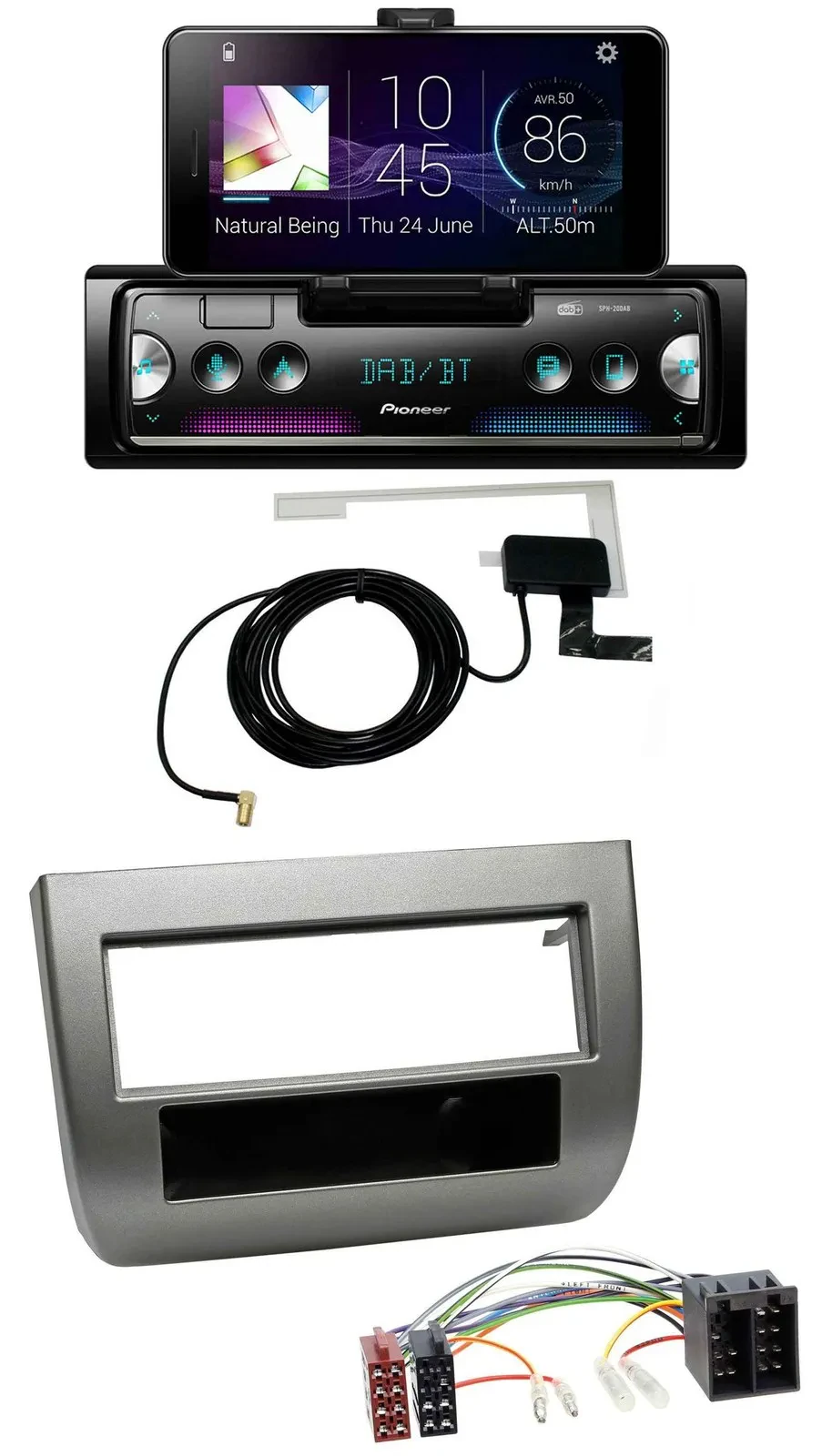 Pioneer DAB Bluetooth MP3 USB Autoradio für Lancia Y (843 03-11) anthrazit