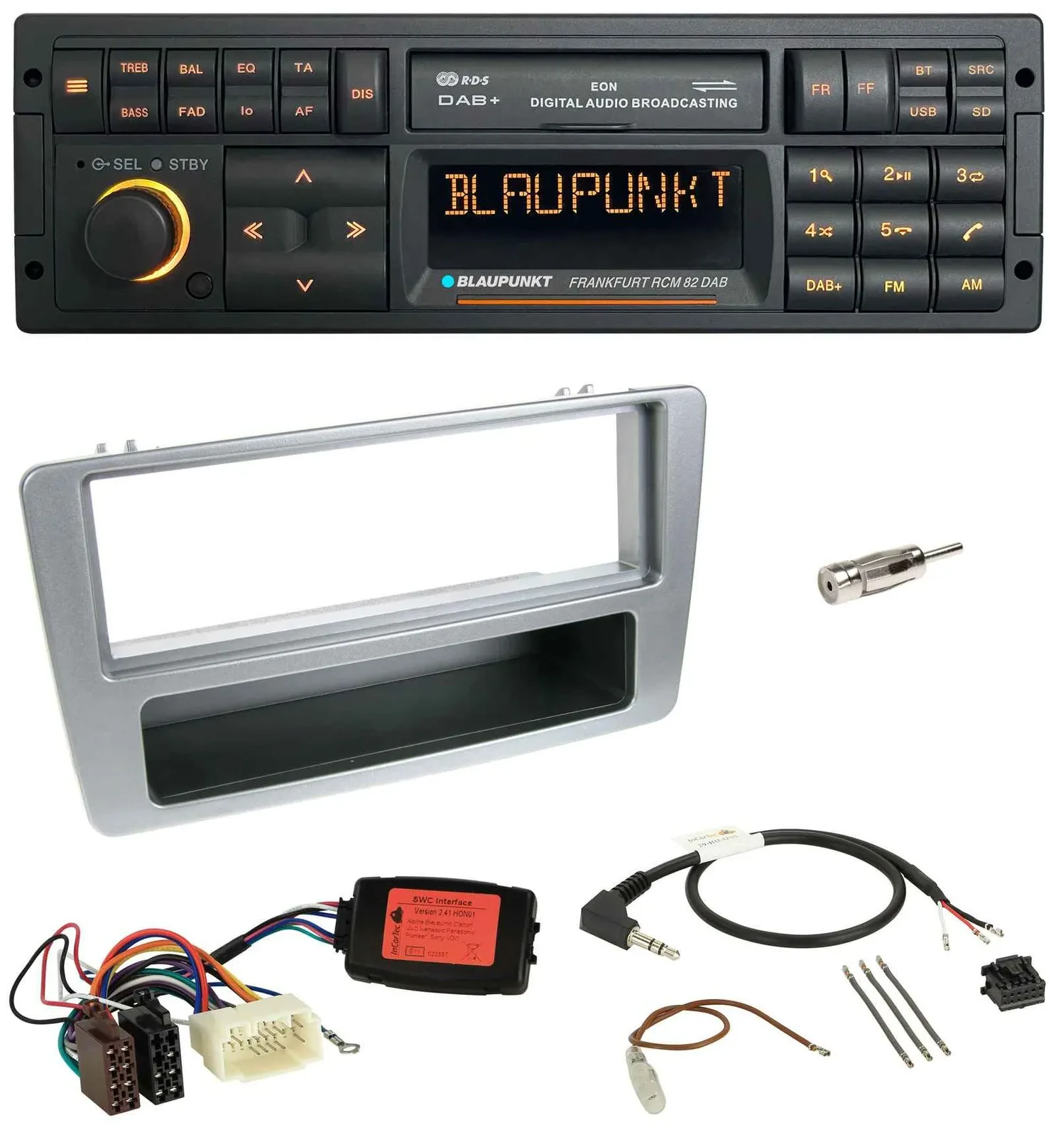 Blaupunkt USB DAB SD Lenkrad Bluetooth Autoradio für Honda Civic 2001-2003 silbe
