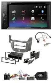Pioneer Bluetooth Lenkrad USB 2DIN DAB DVD Autoradio für Honda Jazz ab 2014 silb