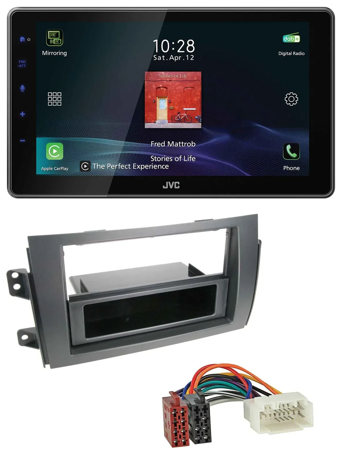 JVC DAB MP3 Bluetooth USB Autoradio für Fiat Sedici, Suzuki SX 4