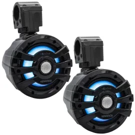 Kenwood eXcelon XM65TBL 6.5" Marine Tower Speakers with LED (Black)