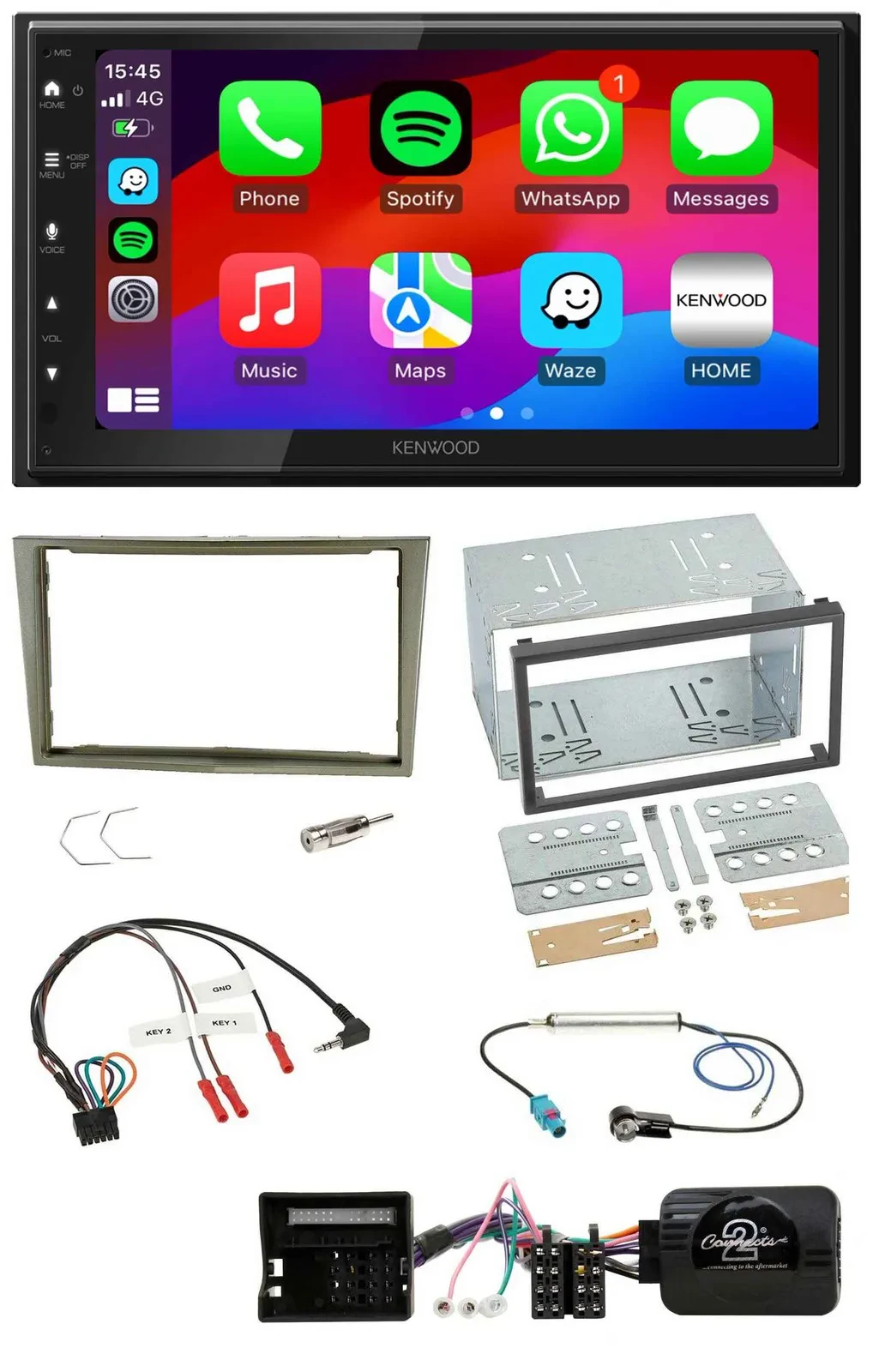 Kenwood Lenkrad USB DAB 2DIN Bluetooth Autoradio für Opel Corsa D Astra H Zafira