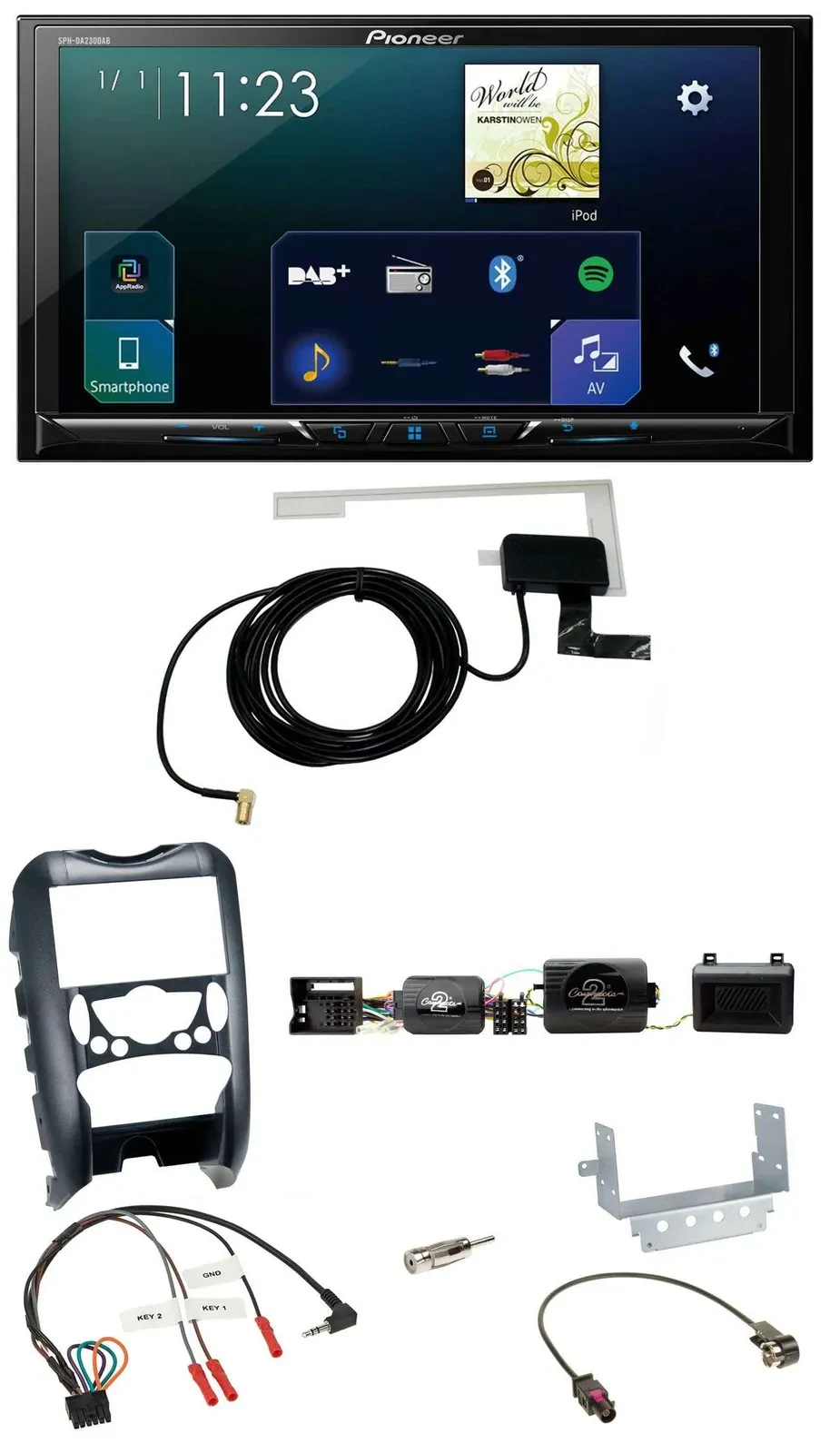 Pioneer 2DIN DAB USB Lenkrad Bluetooth Autoradio für Mini Cooper 06-14 Parksenso