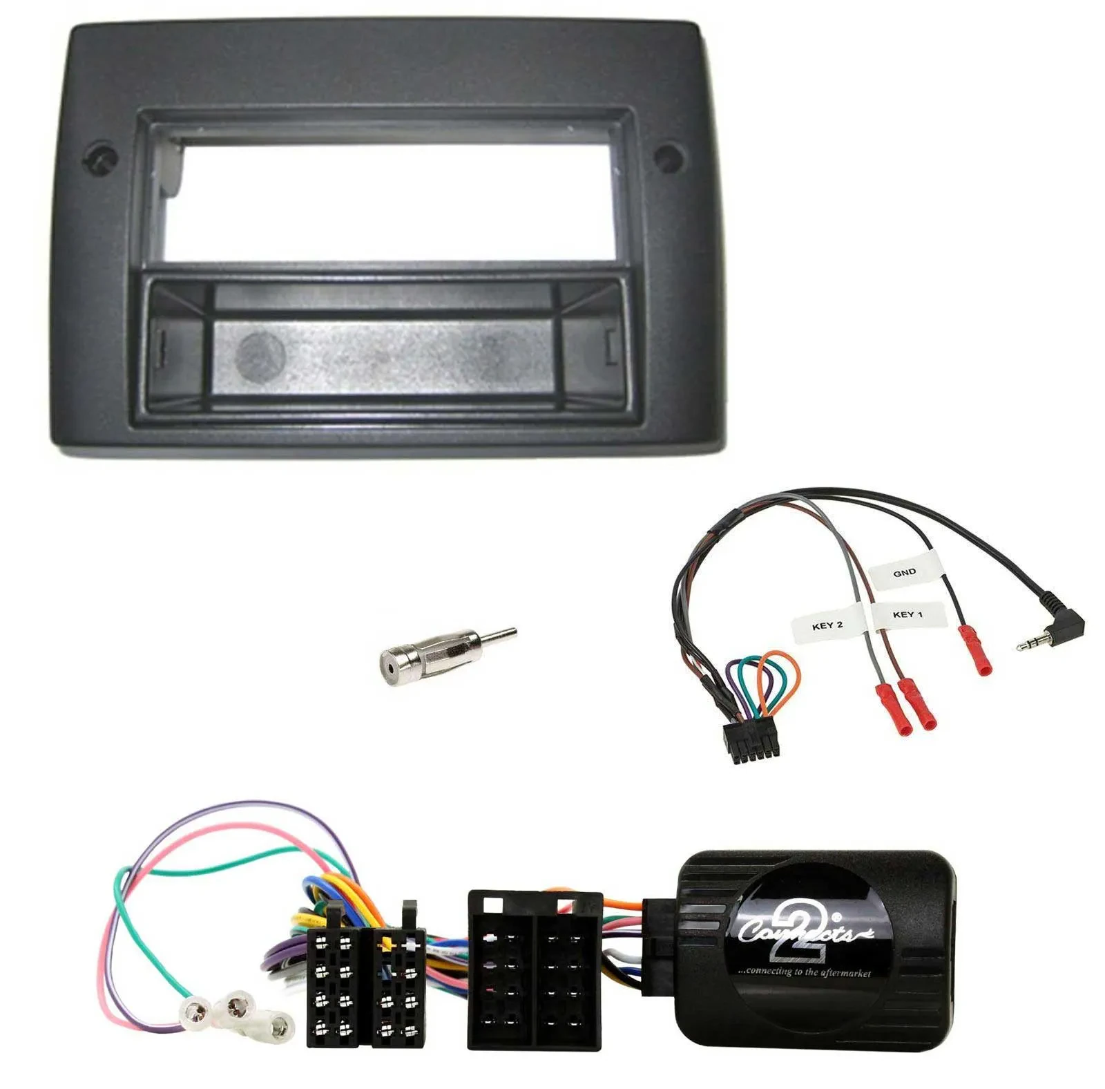 Einbauset Lenkradadapter DIN Autoradio für Fiat Stilo 2001-2007 Profi Ablage