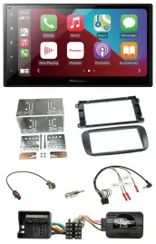 Автомагнитола Pioneer 2DIN DAB Bluetooth USB для Ford Focus/C-Max/Galaxy с поддержкой кнопок на руле